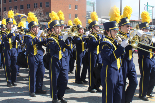 St Ignatius Band  at the 2018 St Patrick's Day Parade in Cleveland